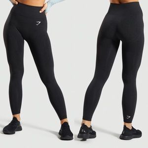 GYMSHARK Vital Seamless Leggings - Black Marl - XS